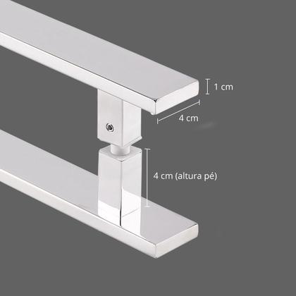 Imagem de Puxador Inox Porta Pivotante Madeira Vidro 80cm