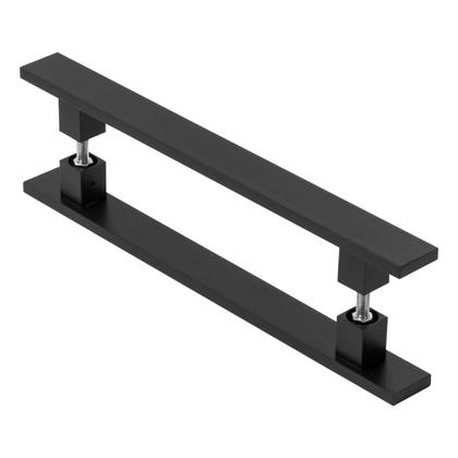 Imagem de Puxador Inox Preto Para Porta Pivotante Madeira Vidro 1.20mt