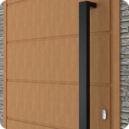 Imagem de Puxador Inox U Para Porta Pivotante Preto Fosco 1.00 metro