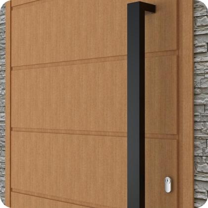 Imagem de Puxador Inox U Para Porta Pivotante Preto Fosco 40cm