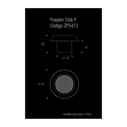 Imagem de Puxador para moveis ponto disk p preto fosco zen zp5473.24
