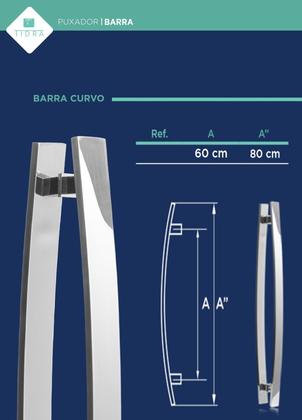 Imagem de Puxador para Porta Barra Chata Curvo 80 cm Polido