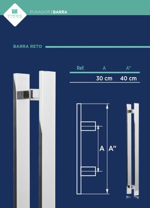 Imagem de Puxador para Porta Barra Chata Reto 40 cm Polido