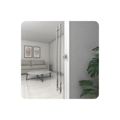 Imagem de Puxador Para Porta De Correr Vidro Madeira Inox 60cm M.S