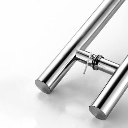 Imagem de Puxador Para Porta Inox 304 Prata Pivotante 60cm Redondo