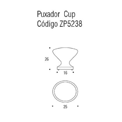 Imagem de Puxador Ponto Cup Níquel Velho Zen Design