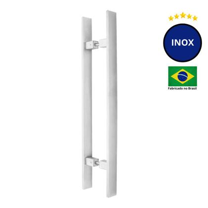 Imagem de Puxador Porta de Madeira ou Vidro 4cm x 1cm Inox Escovado