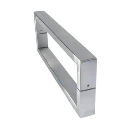 Imagem de Puxador Porta Duplo Alça 400 Mm Inox Escovado 30X15 Mm 40 Cm