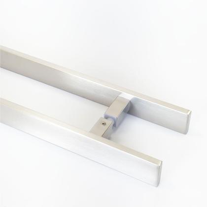 Imagem de Puxador Porta Duplo Em Aço Inox 75cm Modelo Flat