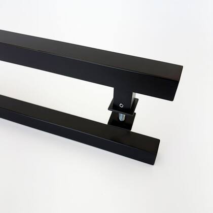 Imagem de Puxador Porta Madeira Vidro Pivotante Inox Piazza 60 cm Preto