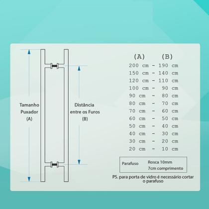 Imagem de Puxador Porta Pivotante Inox Cobre Reto + Fechadura - 60 CM