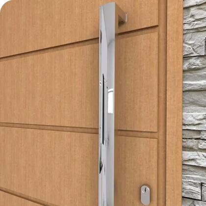 Imagem de Puxador Porta Pivotante Portão Madeira Alumínio Vidro Inox 304 40cm U