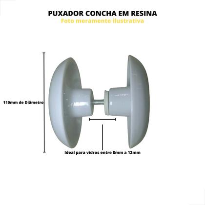 Imagem de Puxador Resina Grande Incolor Porta De Vidro Blindex