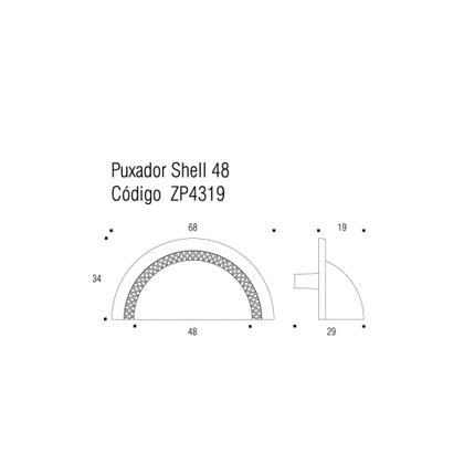 Imagem de Puxador Shell 48mm Níquel Velho Zen Design