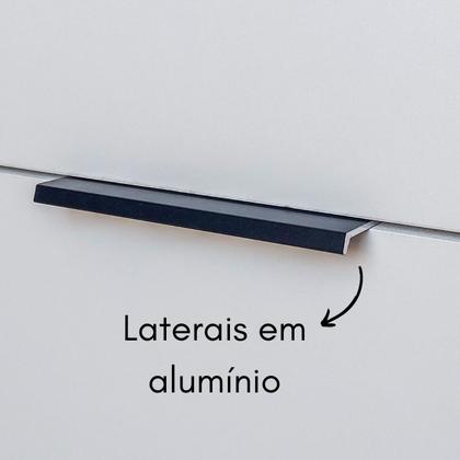 Imagem de Puxador Slim Preto Armário Cozinha Gaveta Alumínio 08cm