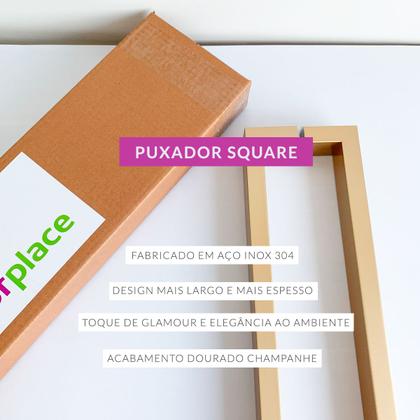 Imagem de Puxador Square Aço Inox 80 cm Dourado Champanhe