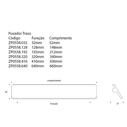 Imagem de Puxador Traso 32mm Rose Brilhante Zen Design