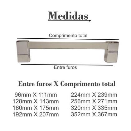 Imagem de Puxador Tubo Quadrado 224mm Cromado / Anodizado 07 Peças