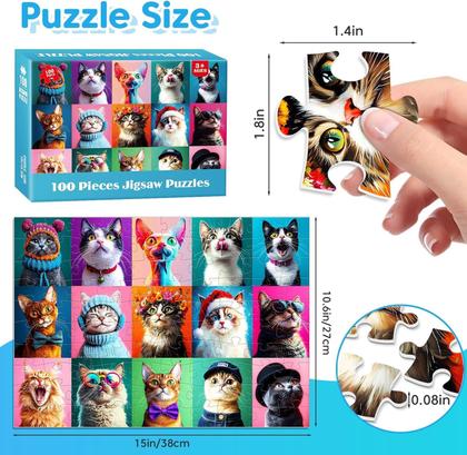 Imagem de Puzzle BraniacBits, 100 peças, pacote com 4 crianças de 4 a 6, 6, 8 a 10 anos