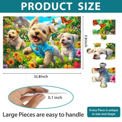 Imagem de Puzzle com 6 pacotes de 16 peças grandes para idosos com demência