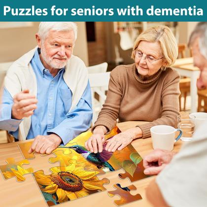 Imagem de Puzzle com 6 pacotes de 16 peças grandes para idosos com demência