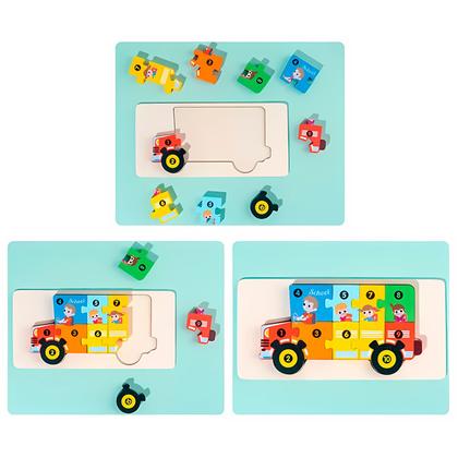 Imagem de Puzzle Didático De Madeira Colorida Que Estimula Raciocínio Lógico E Coordenação