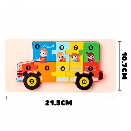 Imagem de Puzzle Didático De Madeira Colorida Que Estimula Raciocínio Lógico E Coordenação