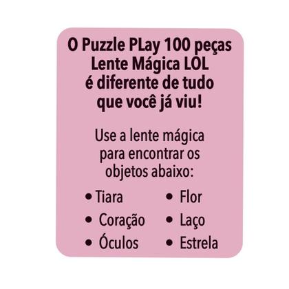 Imagem de Puzzle play 100 peças - lente mágica - l.o.l .surprise