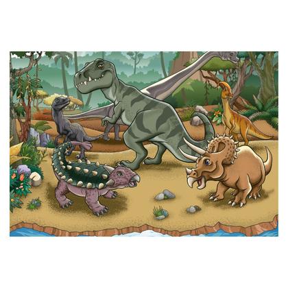 Imagem de Puzzle Progressivo 12 20 30 peças Dinossauros Céu Terra Mar