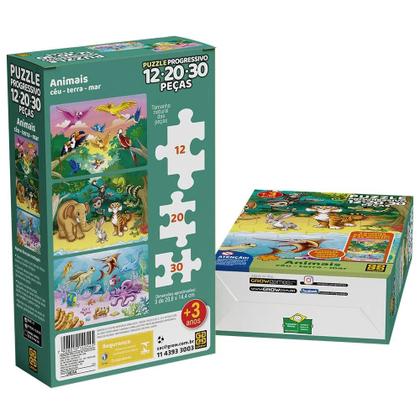Imagem de Puzzle Progressivo Animais Céu, Terra e Mar Grow