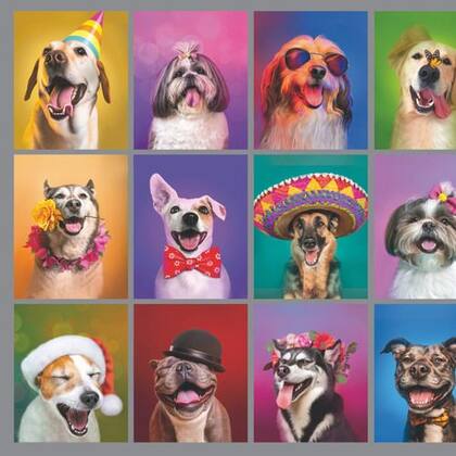 Imagem de Puzzle Quebra-cabeça 500 Peças Cães Estilosos 04592 - Grow
