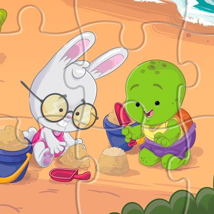 Imagem de Puzzle Quebra Cabeça Infantil Bichos Em Férias De Madeira 30 Peças Grandes Nig Brinquedos