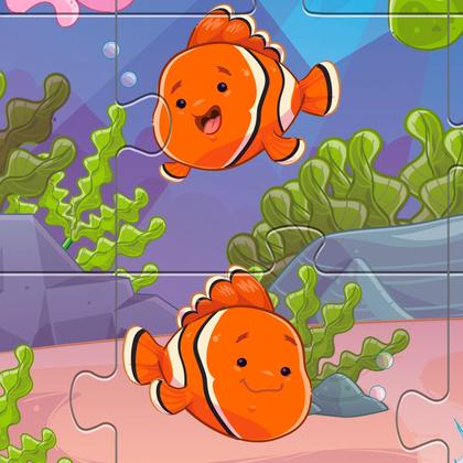 Imagem de Puzzle Quebra Cabeça Infantil Gigante Peixes Visita Ao Aquário Em Madeira 16 Peças Grandes Nig Brinquedos