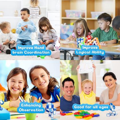 Imagem de Puzzle Toy Ganowo Fidget Snake Cube Mini Twist, pacote com 12