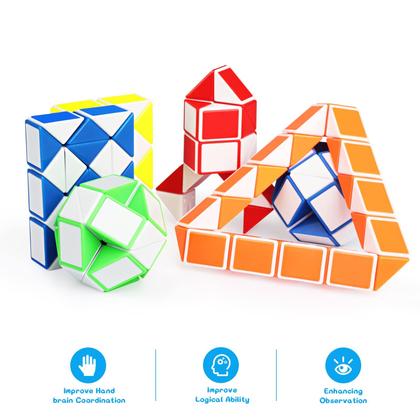 Imagem de Puzzle Toy Ganowo Fidget Snake Cube Mini Twist, pacote com 12