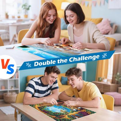 Imagem de Puzzle WSCXSC, pacote com 2, 300 peças, quebra-cabeças de praia e vinhedos