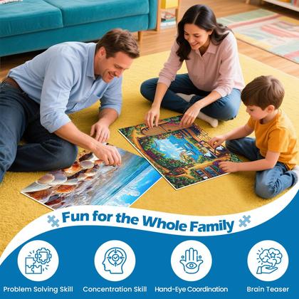 Imagem de Puzzle WSCXSC, pacote com 2, 300 peças, quebra-cabeças de praia e vinhedos