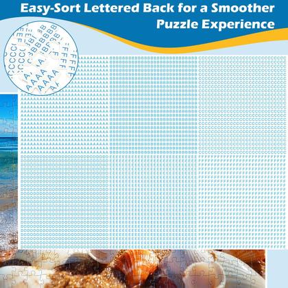 Imagem de Puzzle WSCXSC, pacote com 2, 300 peças, quebra-cabeças de praia e vinhedos