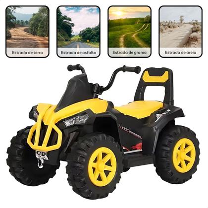Imagem de Quadriciclo Carrinho Elétrico Infantil Mini Carro Passeio Brinquedo Recarregável Controle Remoto