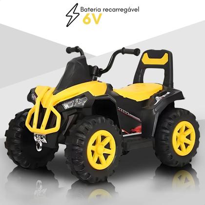 Imagem de Quadriciclo Carrinho Elétrico Infantil Mini Carro Passeio Brinquedo Recarregável Controle Remoto