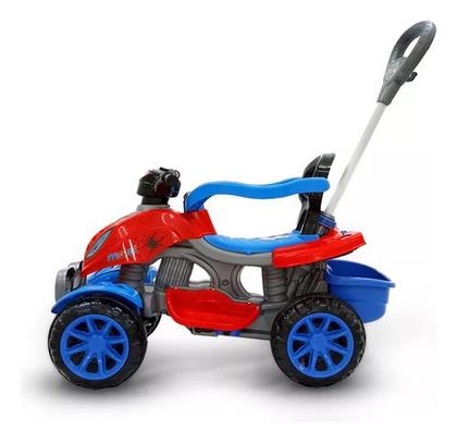 Imagem de Quadriciclo Carrinho Infantil Empurrador Andador Maral Cor Vermelho C/ Azul