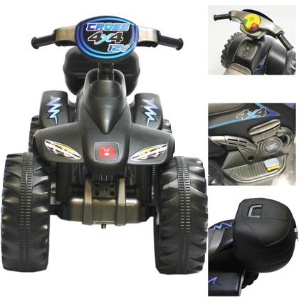 Imagem de Quadriciclo Eletrico Biemme Quatry Cross 12V Preto Azul Boy