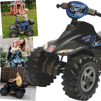 Imagem de Quadriciclo Eletrico Biemme Quatry Cross 12V Preto Azul Boy