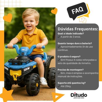 Imagem de Quadriciclo Eletrico Infantil 6V Bateria Recarregavel Criança 3 Anos Tracao Estabilidade Diversão Me