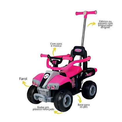 Imagem de Quadriciclo Elétrico Infantil com Empurrador 6V Unitoys