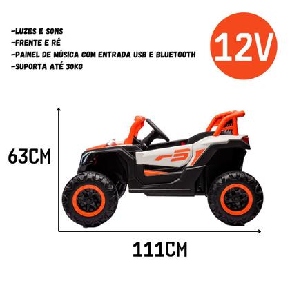 Imagem de Quadriciclo Elétrico Infantil UTV R3 - Bang Toys Laranja