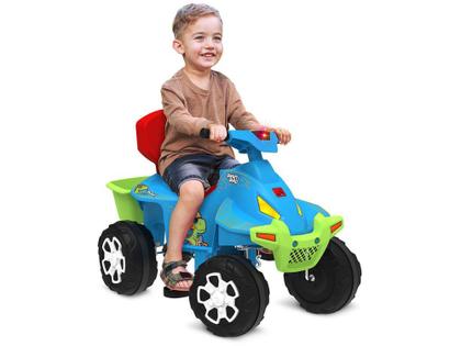 Imagem de Quadriciclo Infantil a Pedal Azul Bandeirante - Smart Quad com Empurrador