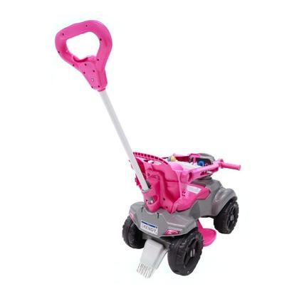 Imagem de Quadriciclo Infantil Aranha Girl Rosa c/ Haste para Empurrar