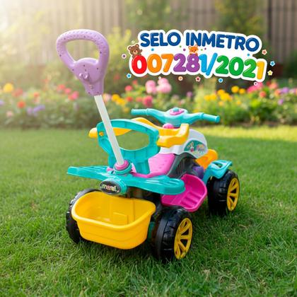 Imagem de Quadriciclo Infantil Menina 2 em 1 Passeio e Pedal Maral