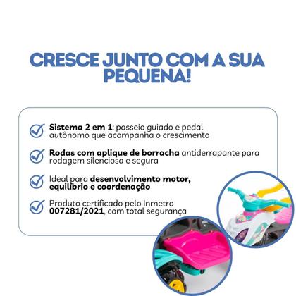 Imagem de Quadriciclo Infantil Menina 2 em 1 Passeio e Pedal Maral